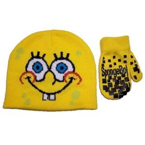 Spongebob Hat & Mittens 2-Piece Set